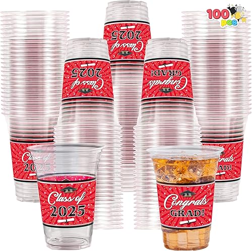 Miniatura 9 de JOYIN 2023 72 Pcs Graduation Party Plastic Cups, Graduation Party Decorations, Disposable Tableware Set for Graduation Party Supplies, Class of 2023