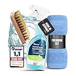 Treufix - Car Interior Cleaner and Cockpit Care Car [Professional Set Including Upholstery Brush and Microfibre Cloth] Upholstery Cleaner Car for Display, Fittings, Seats, Steering Wheel and Much More