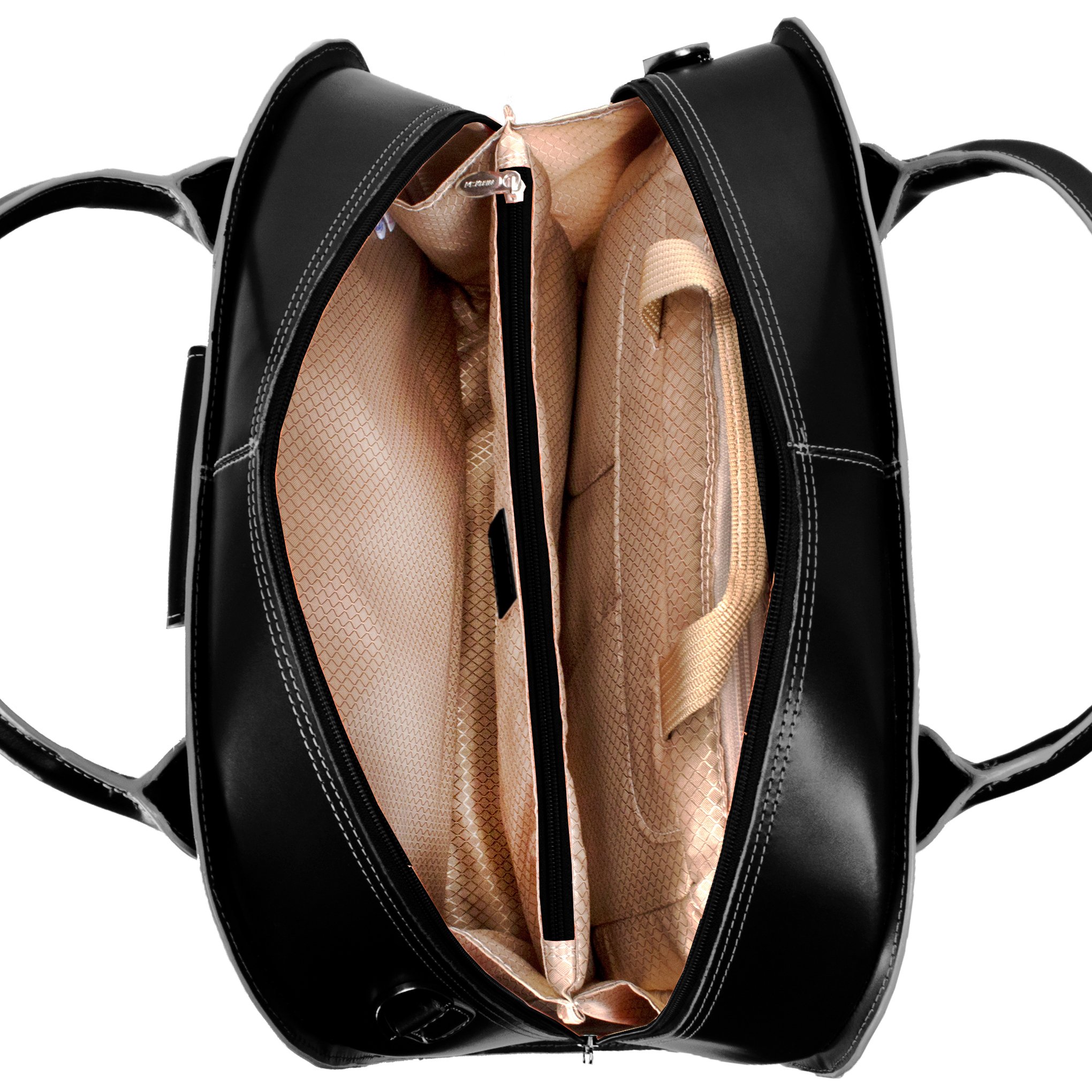 McKleinUSA ROSEVILLE 96645 Leather Fly-Through™ Checkpoint-Friendly Detachable-Wheeled Ladies' Briefcase, Black, 18