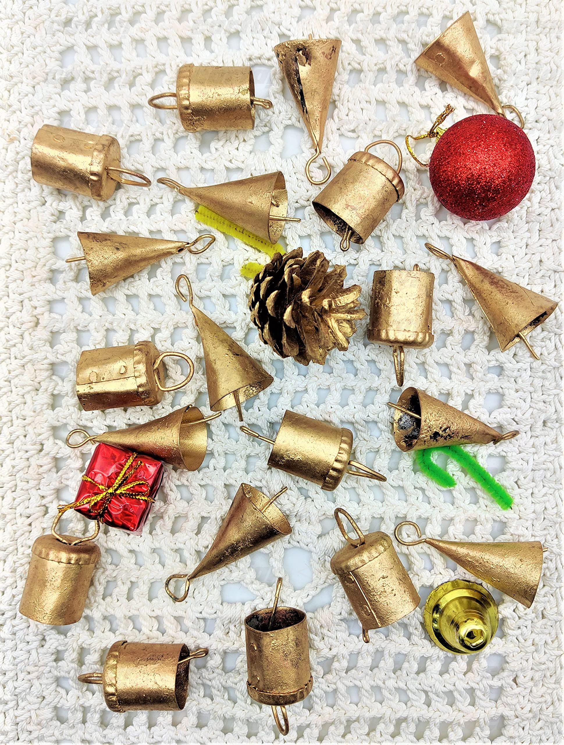 Campane Decorative A Cuore Metalliche - Set Da 6 Per Interni Con