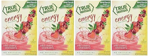 Miniatura 3 de True Lemon (bebidas energéticas) Wild Cherry Cranberry 4 cajas, 24 paquetes de mezcla de bebidas en polvo instantáneas, por True Citrus (paquete de