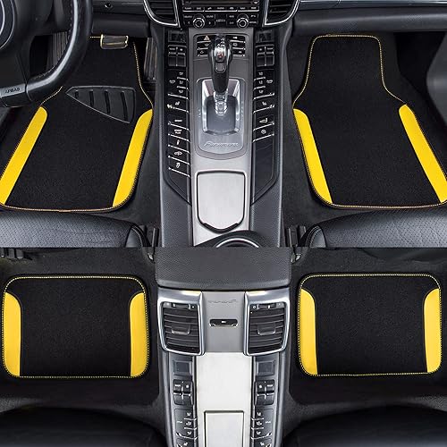 Miniatura 62 de CAR PASS Alfombrillas de cuero beige e impermeables para automóvil, alfombrillas universales para automóvil, aptas para SUV, camionetas, sedanes