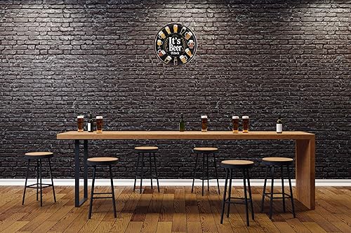 Miniatura 4 de Beer Time O'Clock - Letrero de metal redondo de 8 x 8 pulgadas para bar, garaje, decoración de pared, regalo Cerveza,Cerveza O'Clock,Necesita