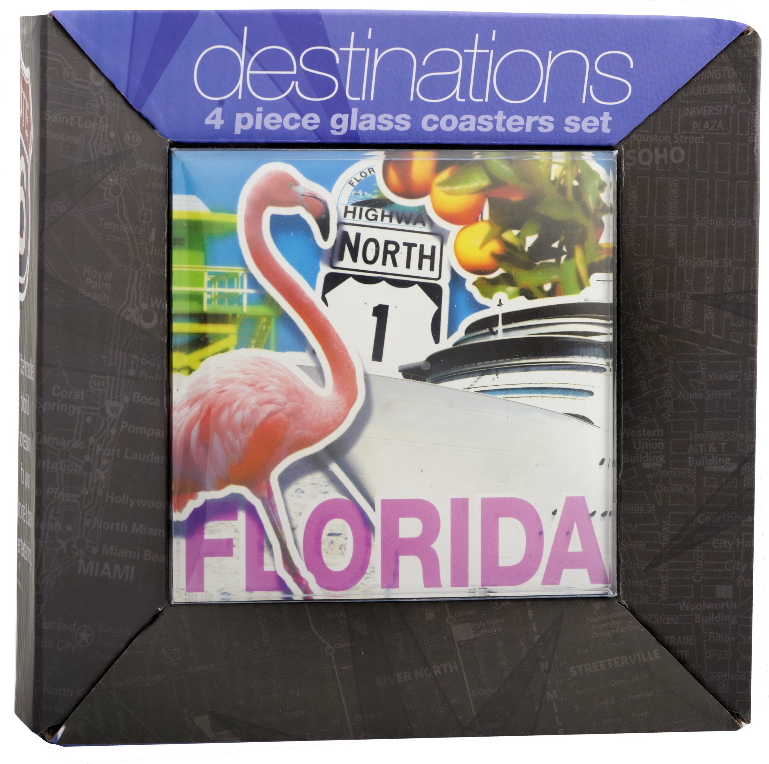 LSArts Coasters, Florida, Set of 4