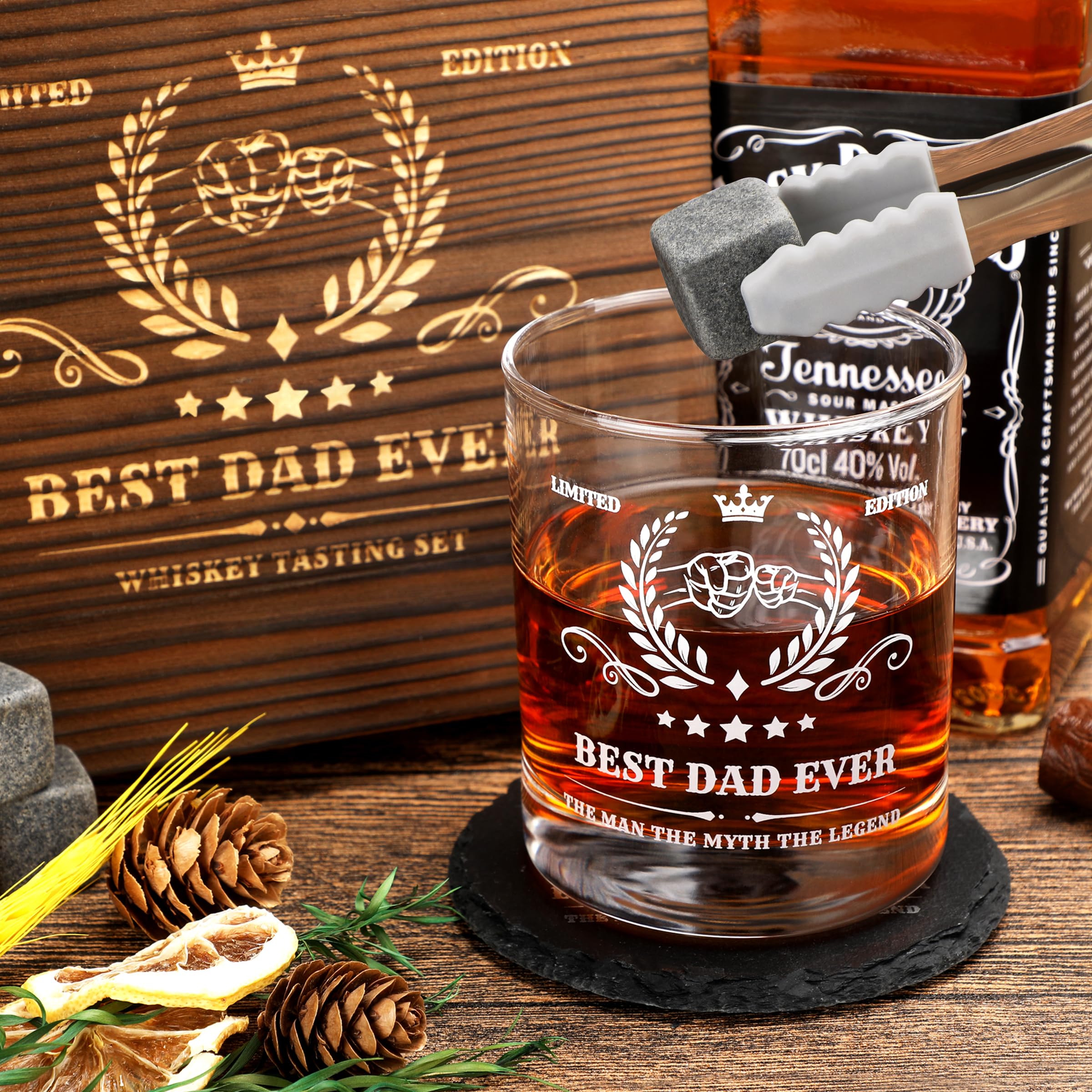 Ensemble De Verres à Whisky Pour Homme – Décorations De 50e Anniversaire, Fournitures De Fête – Idée Cadeau