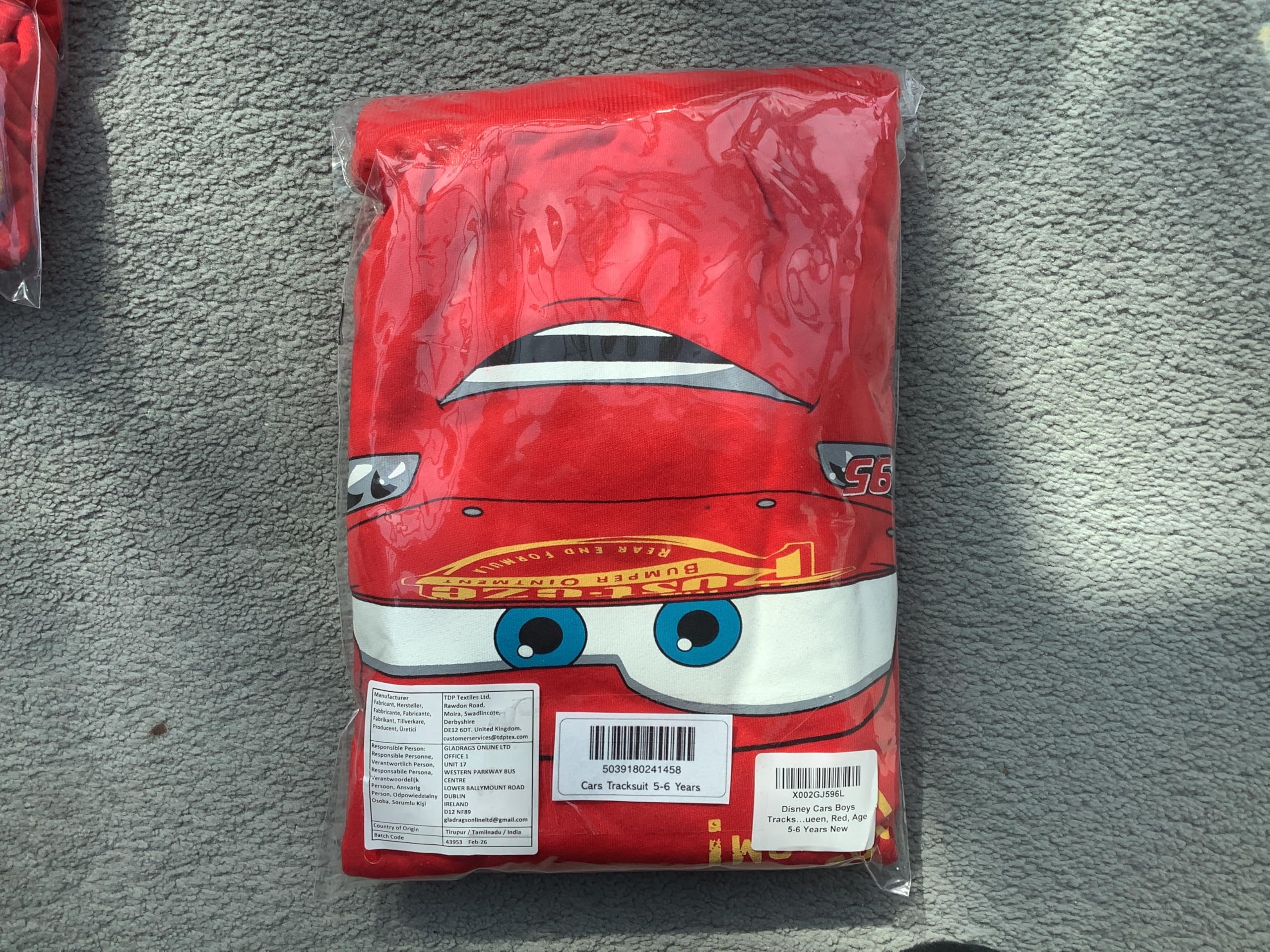 Disney Trainingsanzug Kinder Jungen Cars Set Hoodie & Jogginghose Lightning McQueen oder Hook 18 Monate–8 Jahre