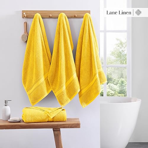 Vista 400 de LANE LINEN Juego de toallas de baño 100% algodón, 18 piezas, cero torsión, secado rápido, súper suaves y altamente absorbentes, 6 toallas de baño, 6