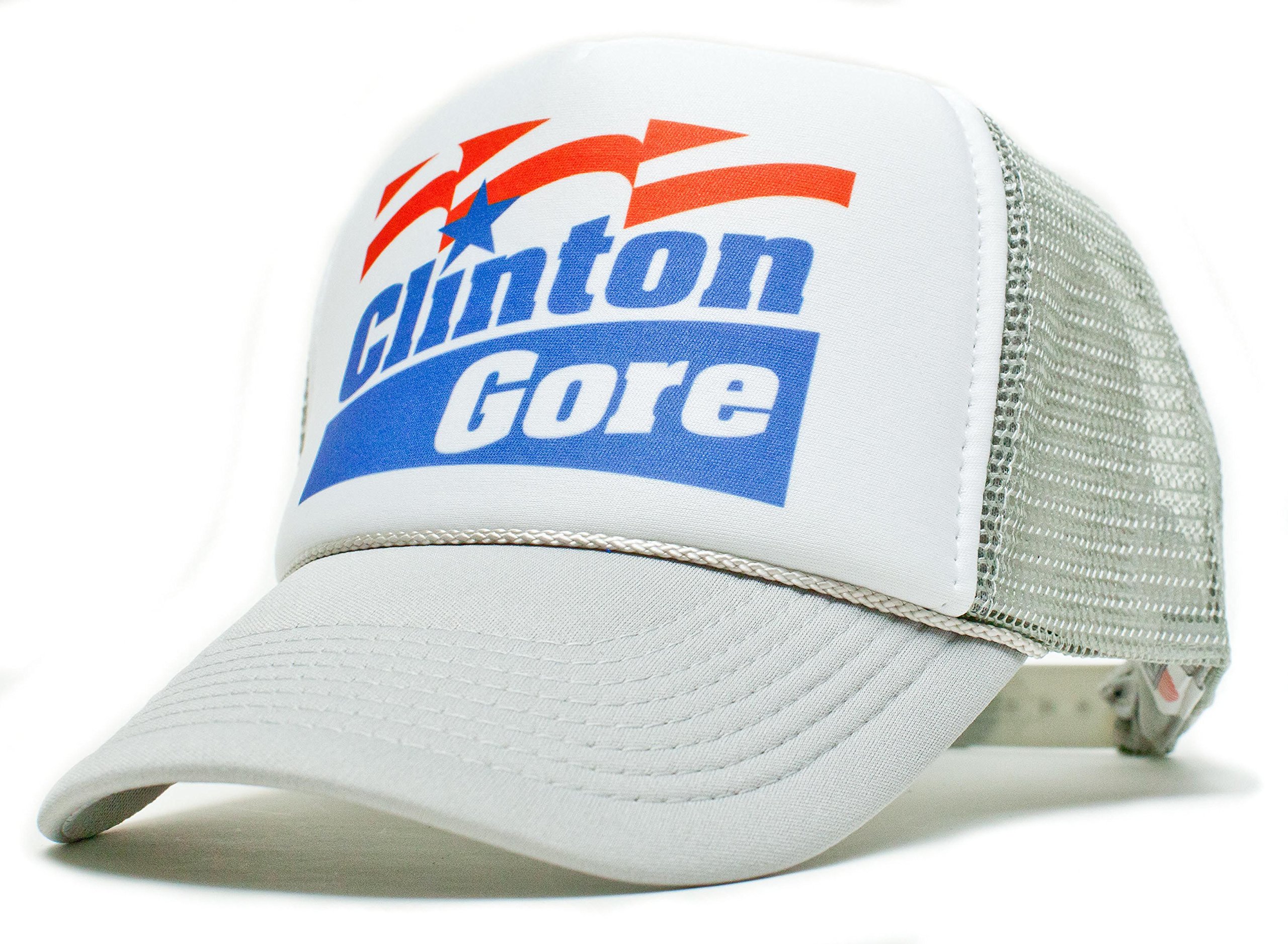 Clinton GoreUnisex-Adult Trucker Hat -One-Size Curved Bill Truckers (CLINTON_GORE_GRAY_CURV)