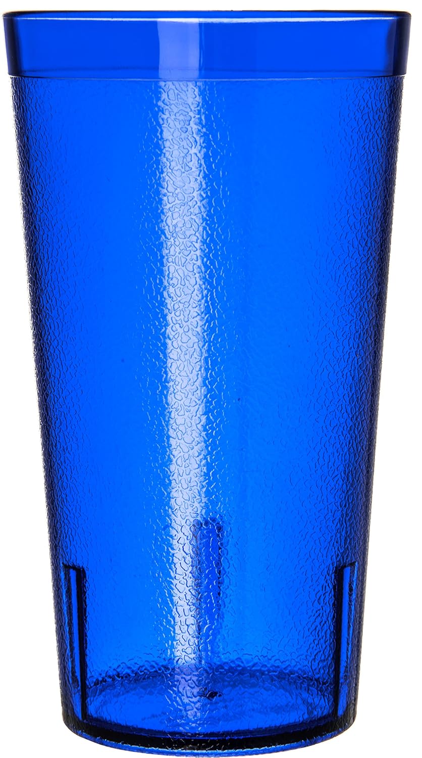 Carlisle FoodService Products Stackable Tumbler Plastic Tumbler with Pebbled Exterior for Restaurants, Catering, Kitchens, Plastic, 16 Ounces, Royal Blue, (Pack of 72)