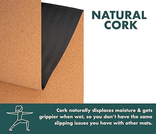 Miniatura 4 de GURUS Sweat Proof Durable Cork Yoga Mat Thick Non Slip Exercise Mat for Home Workout