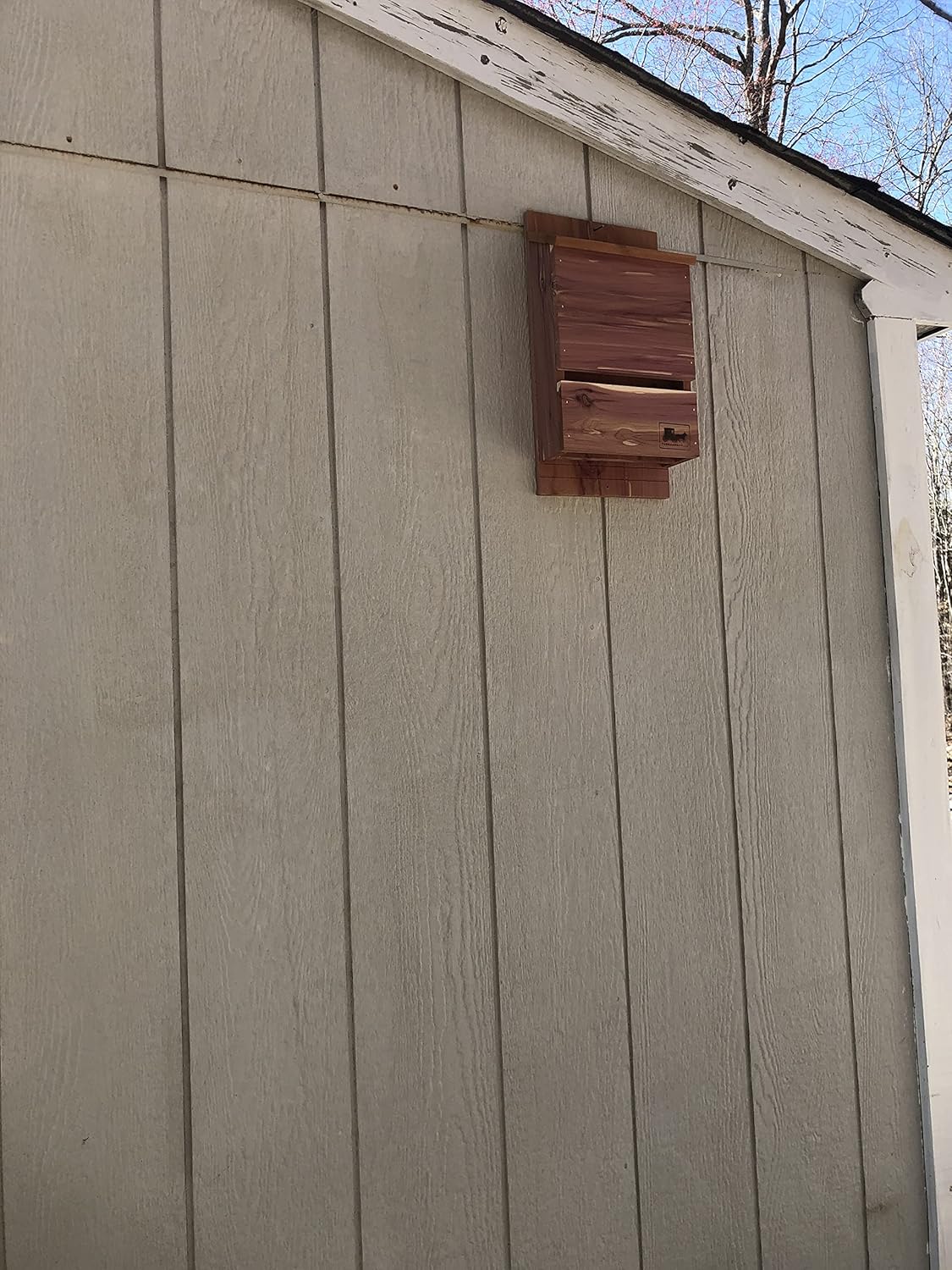 Outdoor Bat Box Shelter with Large Double Chamber - Handmade in USA- Solid Cedar Wood