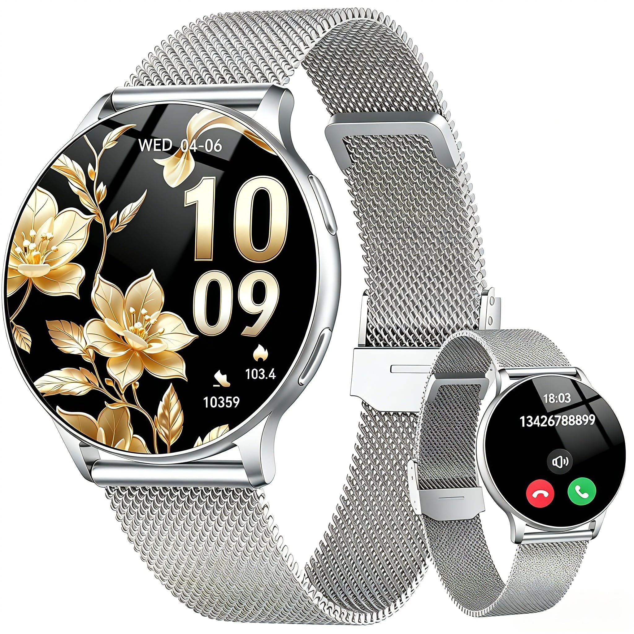 Jugeman Smartwatch Uomo, 1,43" HD Orologio Smartwatch Uomo con Chiamata Bluetooth,Militari Smart Watch Tracker 160+ Modalità Sportive