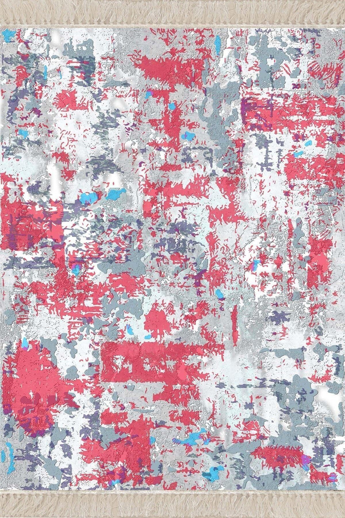 On The Clouds Batik Desenli Renk Geçişli Dijital Baskı Yıkanabilir Kaymaz Taban Salon Halısı ve Yolluk MEG1538K, 80 x 400