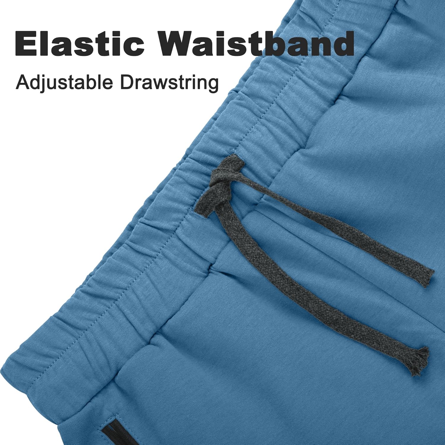 Men’s Shorts 100% Cotton with Zipper Pockets – Lightweight and Soft Casual Wear for Lounge, Sleep, Workout - Image 4