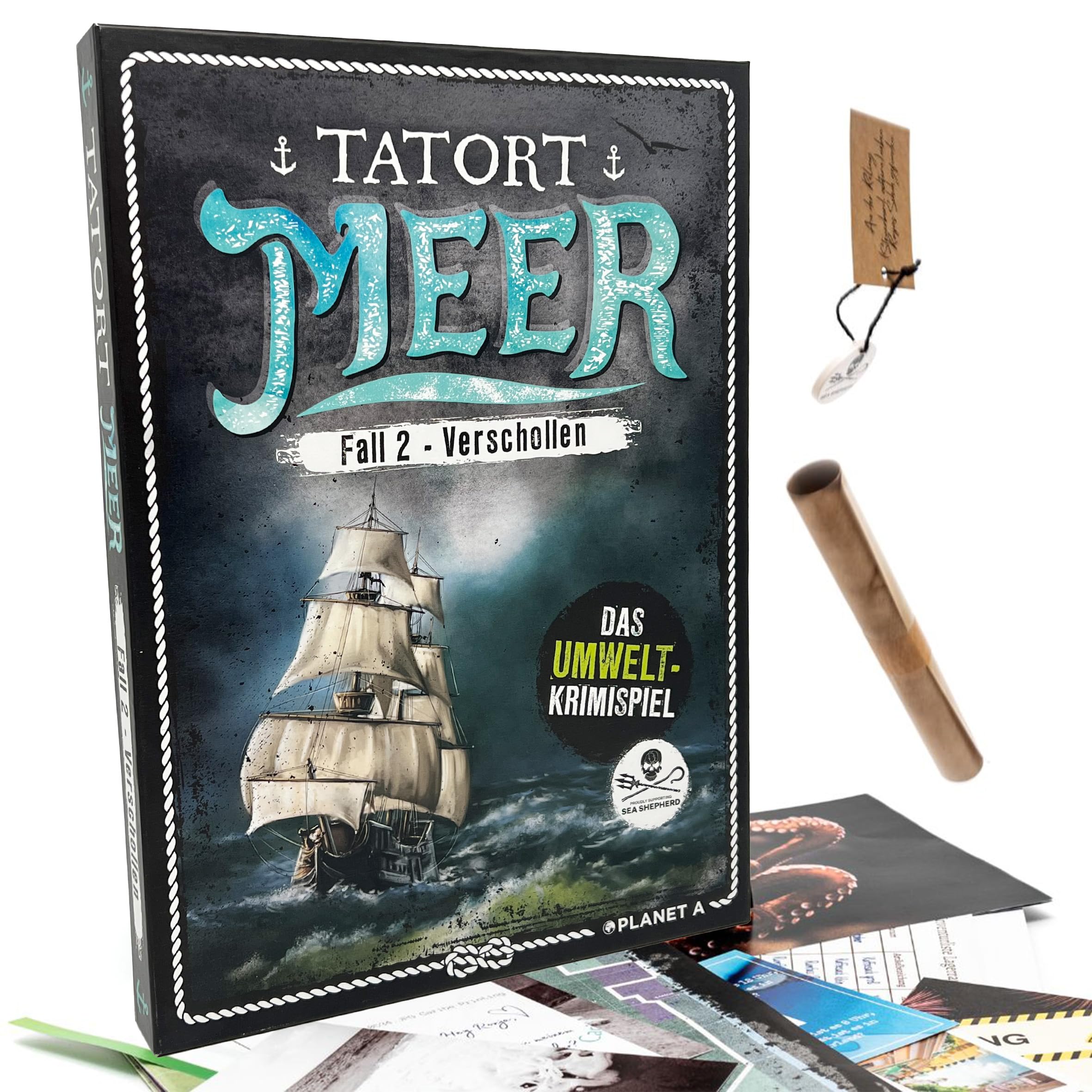 Crime Sort Sea Lost | Premium Boxing Packaging | Exciting Crime Game for Adults & Teenagers for 1-6 People I Escape Game for Home from 14 Years | With Sea Shepherd in the Game