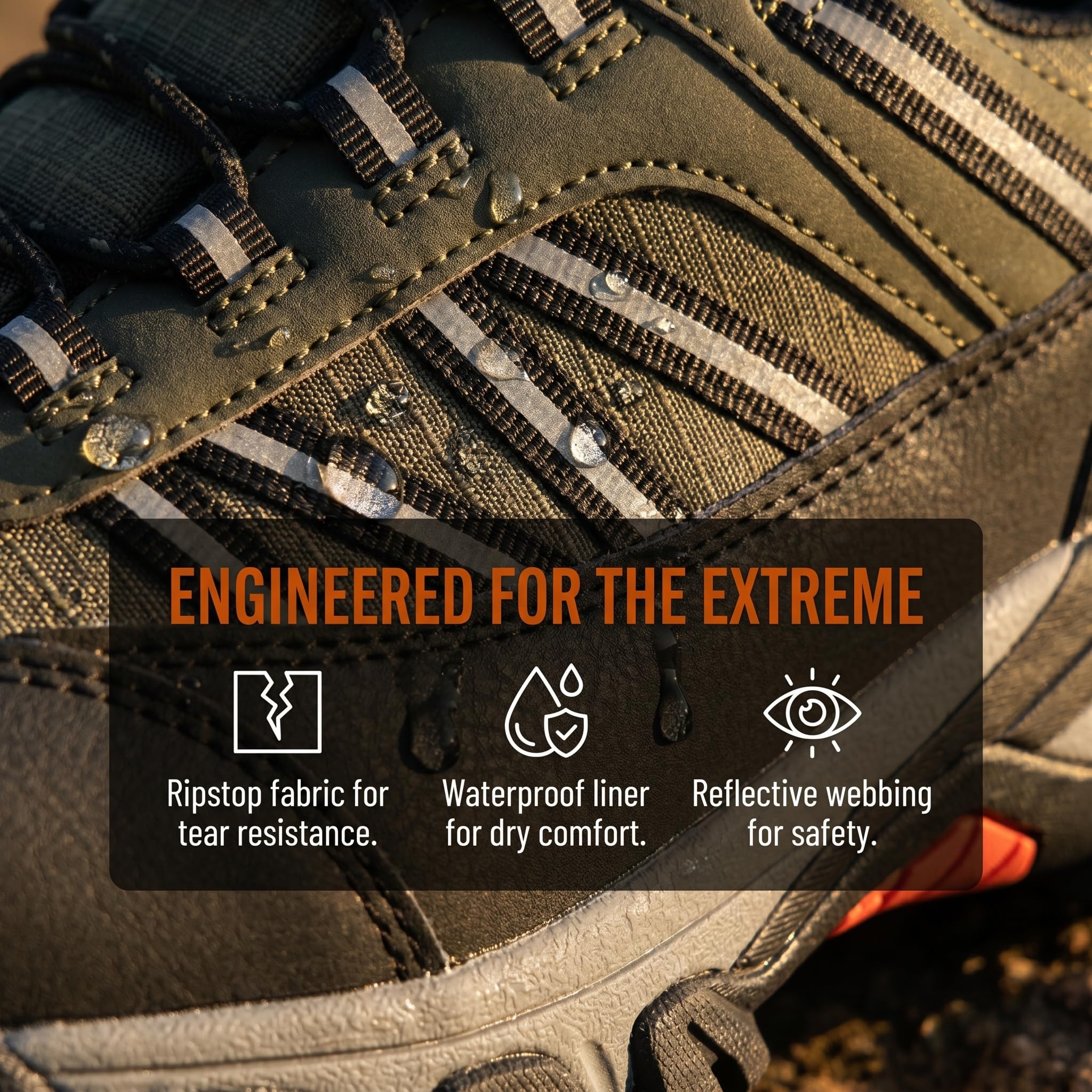 AX BOXING Wanderschuhe Herren Wasserdicht Trekkingschuhe Niedriger Outdoor Schuhe Zehenkappe für Trekking Wandern Camping 41-46 EU