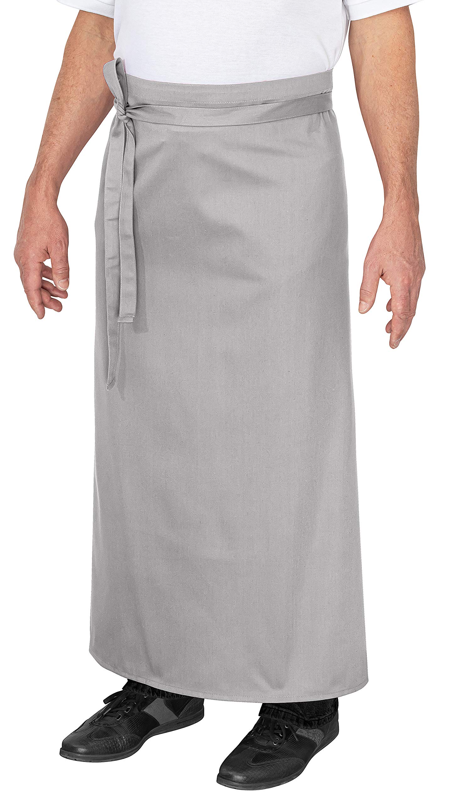 DESERMO - Juego de 10 Delantales de 100 cm x 100 cm (Largo x Ancho), Delantal Profesional Mujer y Hombre, Mezcla innovadora de algodón y poliéster, Color Gris