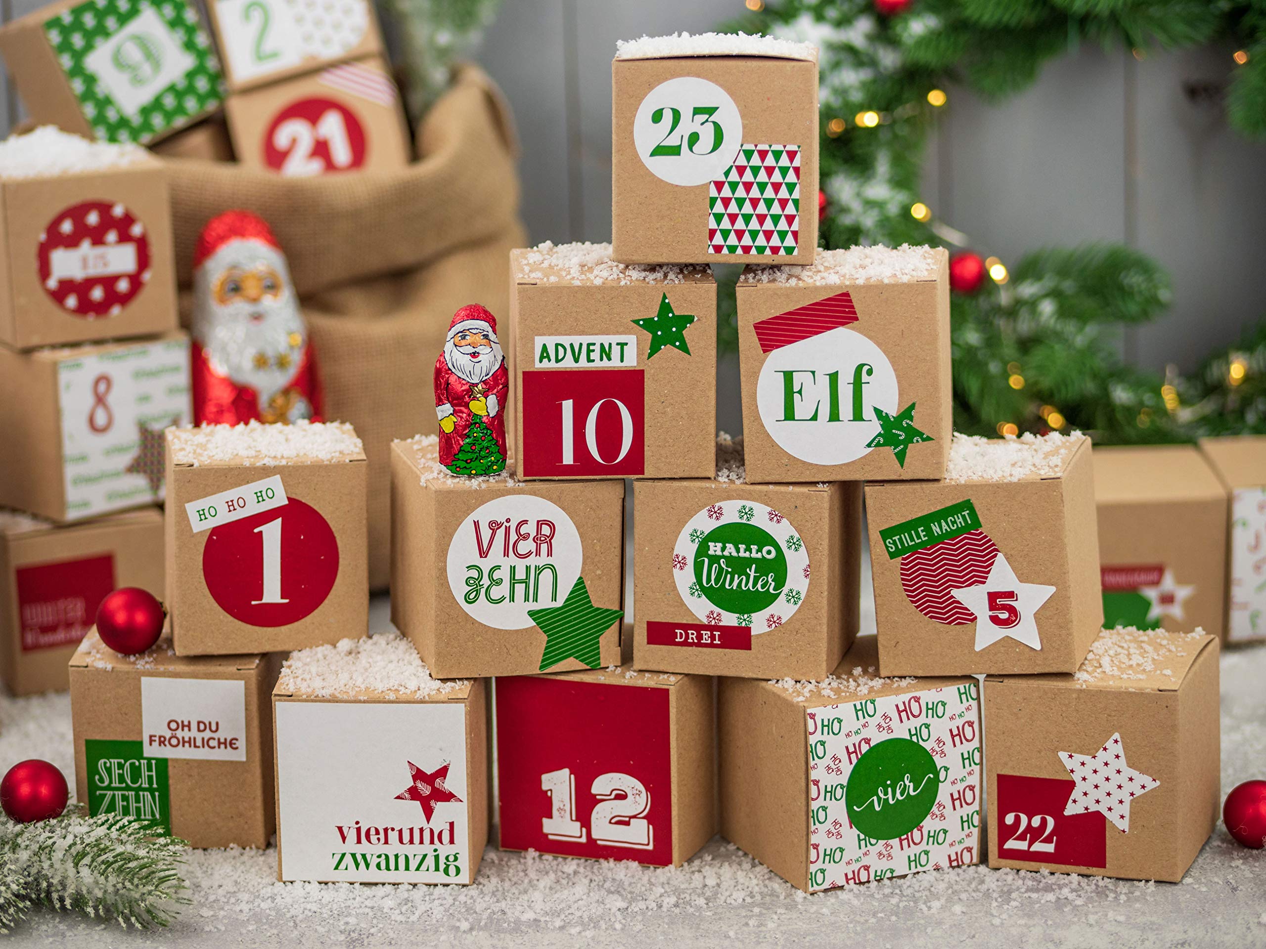 Extravagant Advent Calendar To Fill - With 24 Pastel-colored Gift Bags