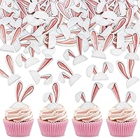 Vista 29 de Ercadio 24 piezas de decoración para tartas, con temática de conejo de Pascua para cumpleaños de primavera, suministros de fiesta de baby shower