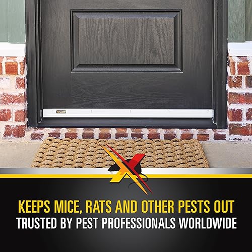 Miniatura 2 de Xcluder Barrido de puerta estándar de 48 pulgadas, paquete de 2 de aluminio, sella roedores y plagas, sellado mejorado contra el clima, fácil de