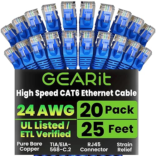 Miniatura 17 de GearIT - Cable Ethernet Categoría 6, sin enganches, cable de red LAN para computadora, Azul Azul,Verde,Naranja,Morado,Rojo -,Amarillo