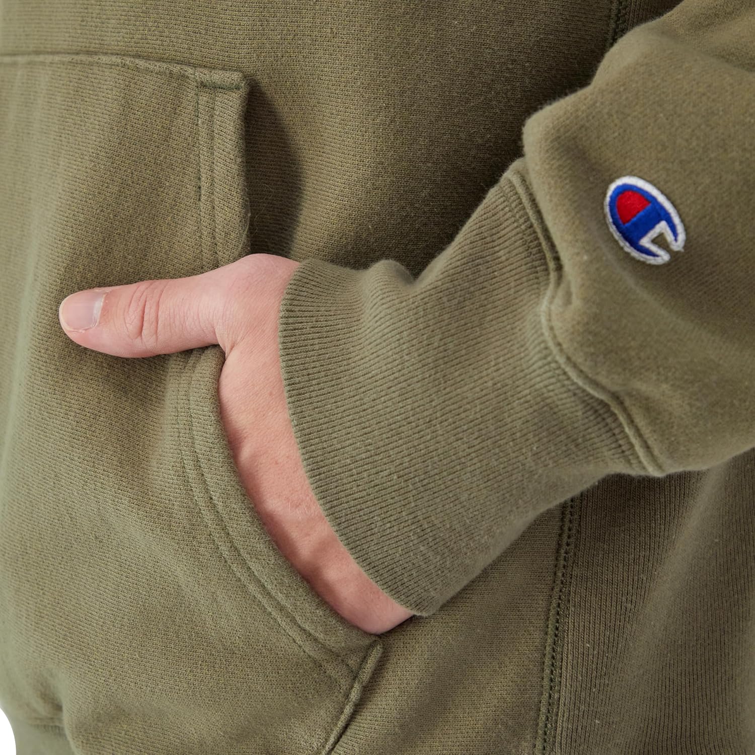 Champion mens Powerblend Fleece Crew, Small Script - Image 4