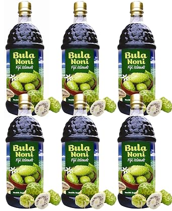 FIJI - NONI Juice Value Pack of 6 x 33.8 Oz by Morinda, Original and Authentic, All-Natural Daily Wellness Drink - Single One Liter Juice Bottle