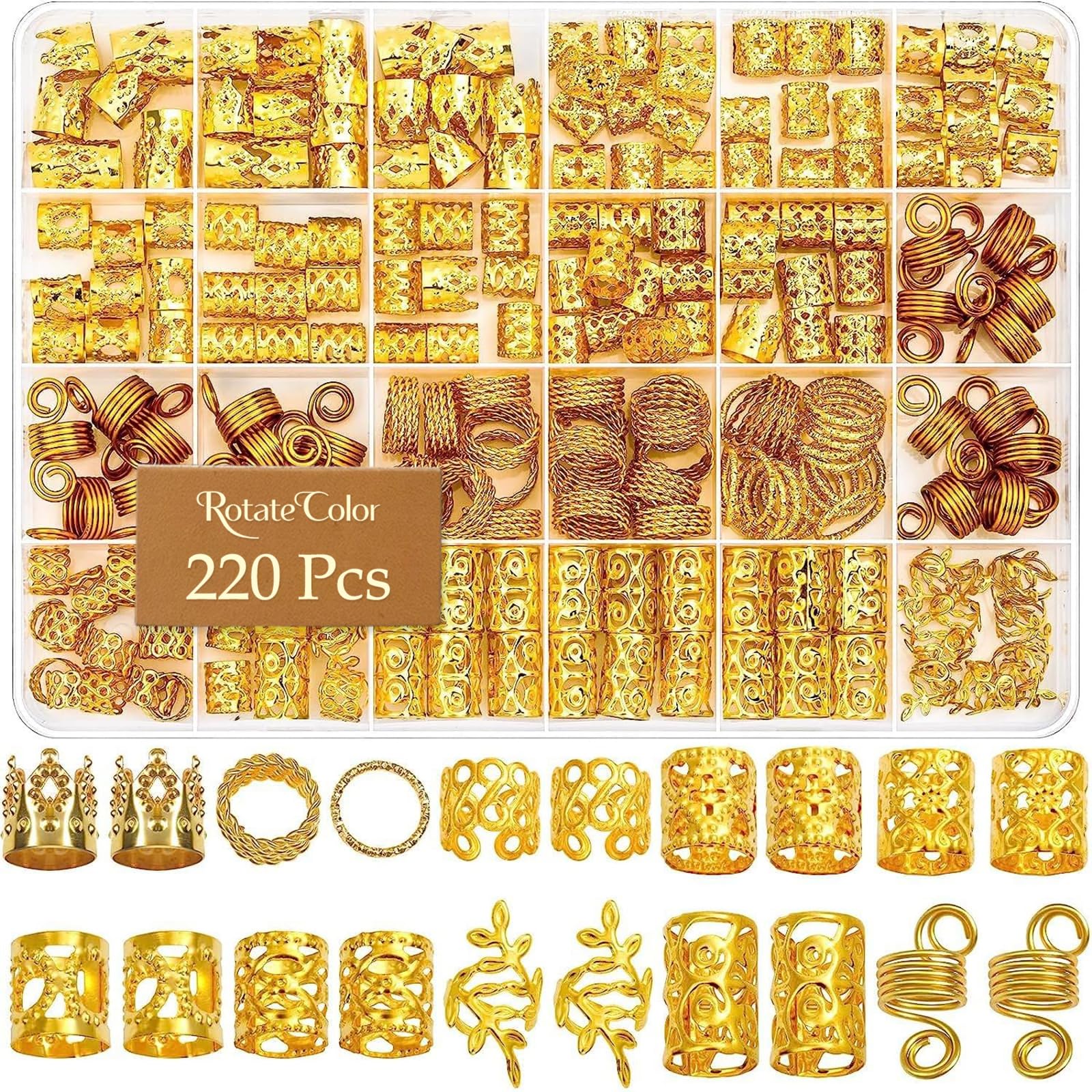 Biżuteria do włosów, biżuteria do włosów, akcesoria do warkoczy, złote spinki do włosów, miękkie, lekkie, zawieszki do włosów, solidne regulowane pierścienie do włosów, spinki do włosów, złote spinki