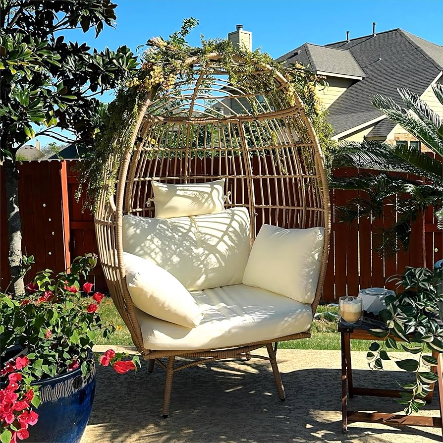 wicker basket chair outdoor