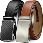 CHAOREN Ceintures à cliquet pour hommes paquet de 2 - 1 Ceintures en cuir de 3/8" Hommes