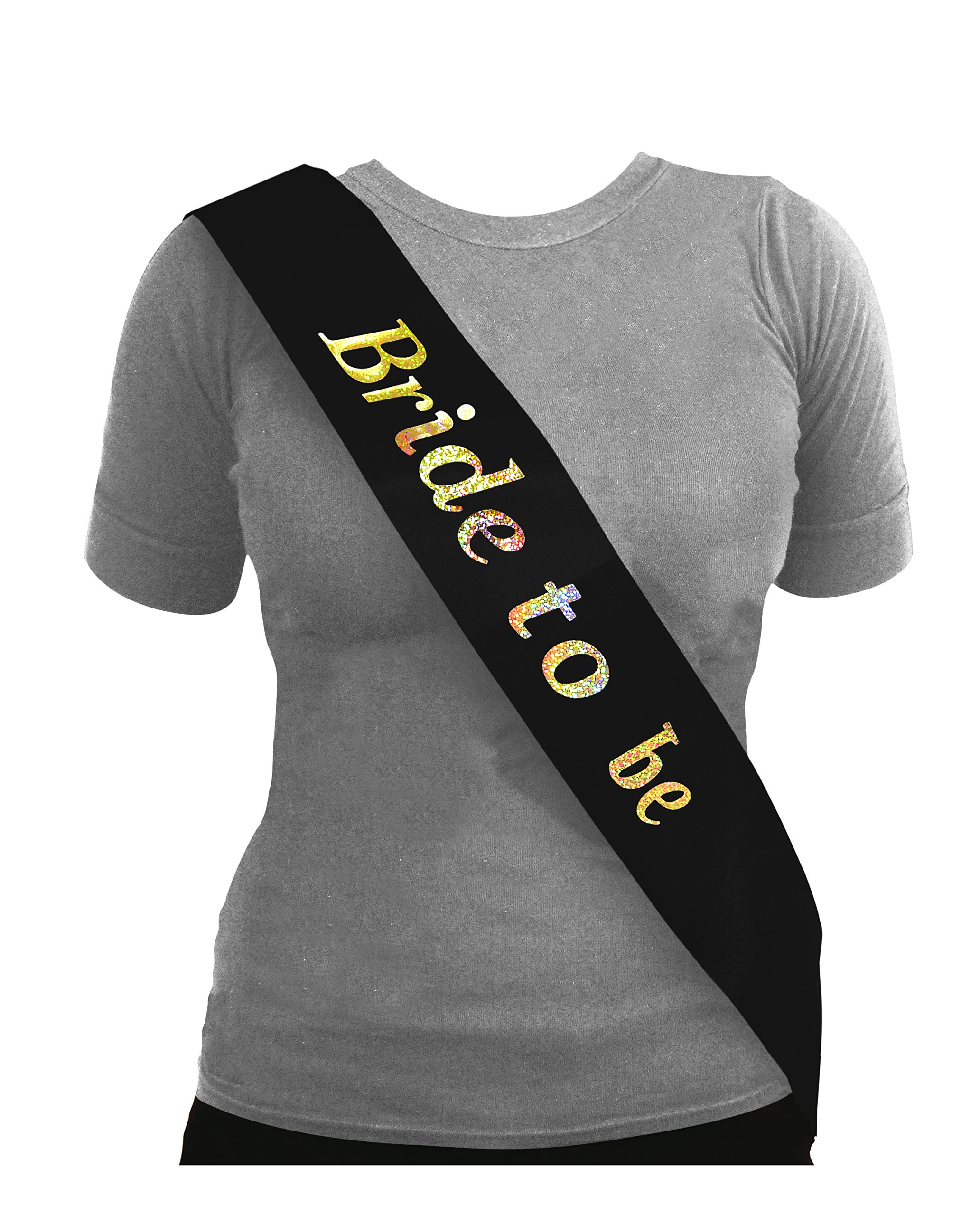 Hen Night Bride to Be Black Sash With Silver Writing Hen Party Accessory