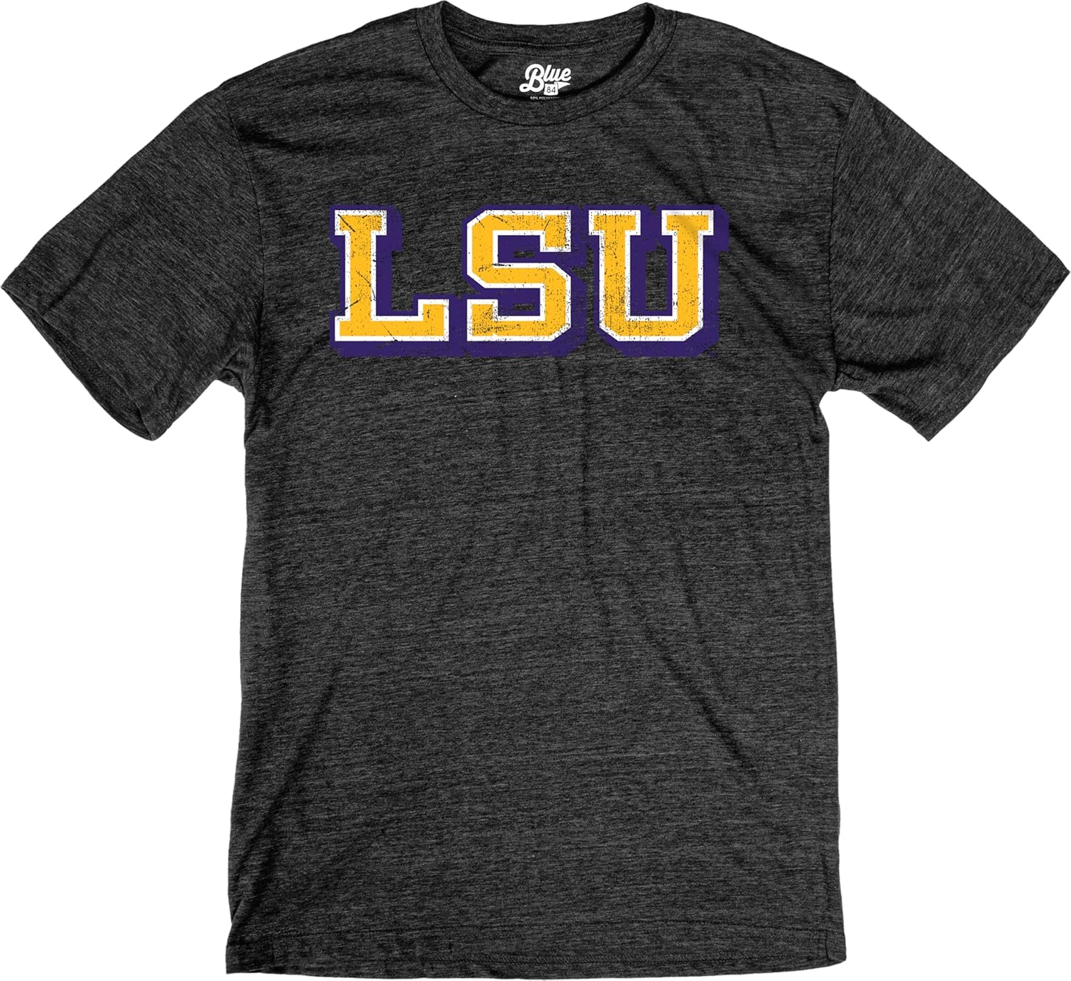 Blue 84 NCAA Unisex-Adult NCAA Officially Licensed Tri-Blend T-Shirt Vintage Prominent Black - Image 3