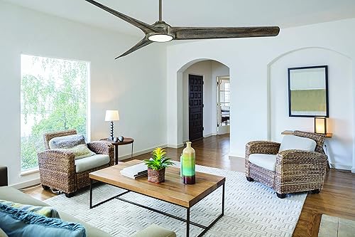 Miniatura 6 de MINKA-AIRE F847L-HBZMP Ventilador de techo de madera de 84 pulgadas con luz LED integrada y motor de CC en acabado de bronce tradicional y cuchillas