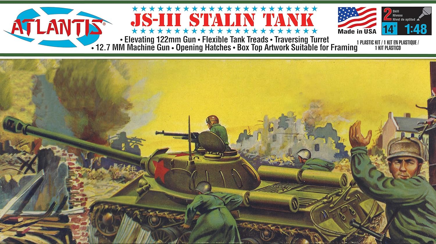 Atlantis Model 1/48 Russian Army Stalin Tank Plastic Model Kit