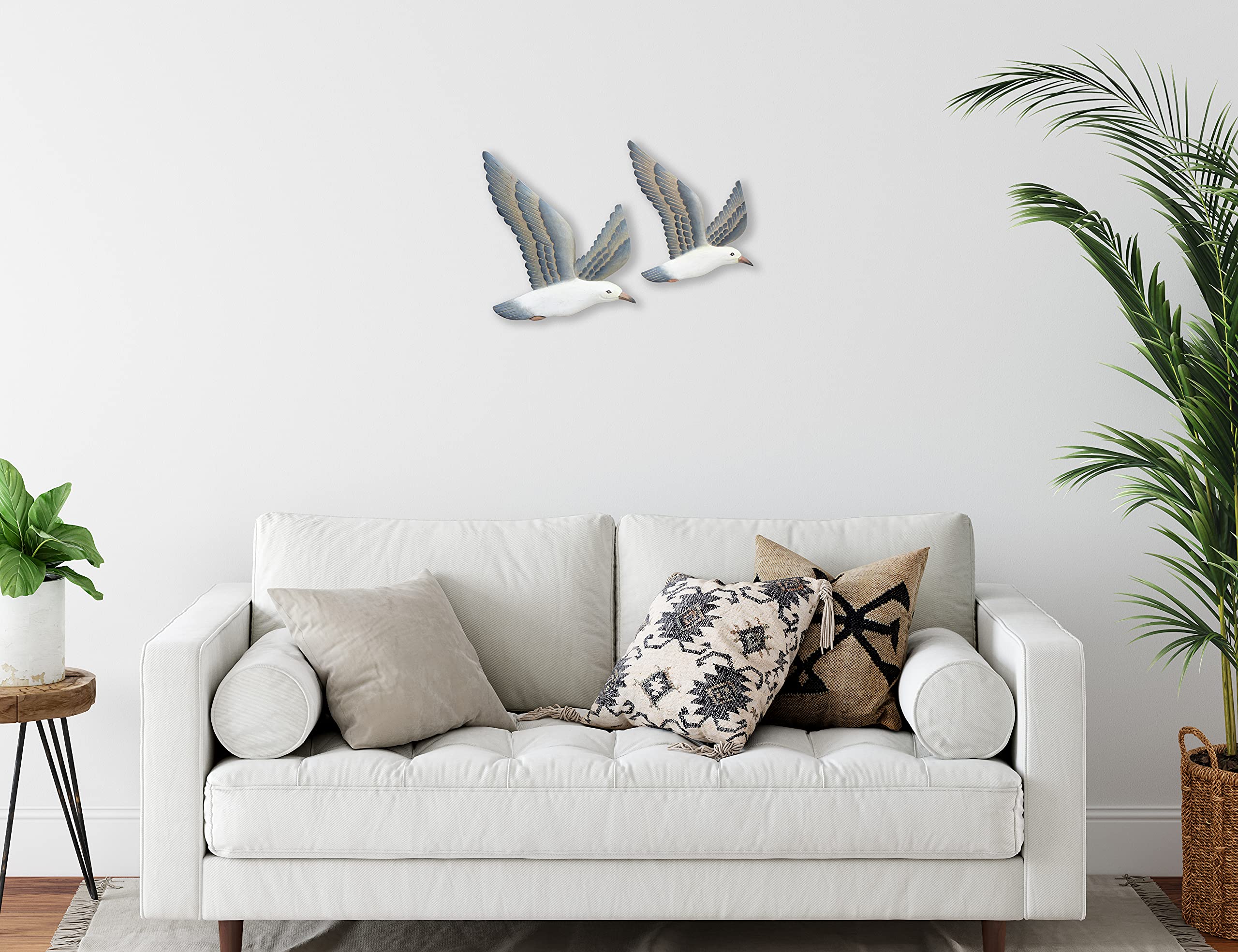 JAPO ART Lot De 2 Peintures Murales De Plage En Corail Blanc Pour Salle De Bain, Décoration Murale Côtière, éventail De Mer, Peinture Nautique Pour