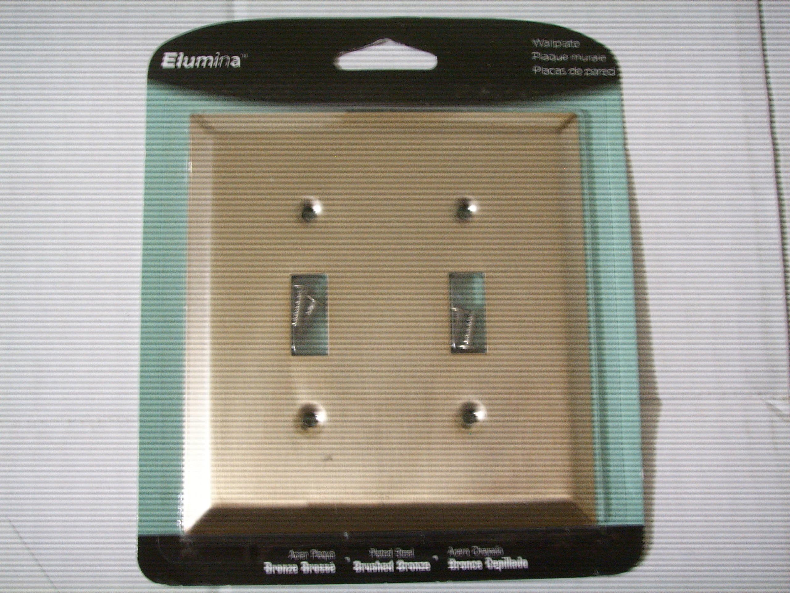 Elumina Century Brushed Bronze Wallplate, 2 Toggles