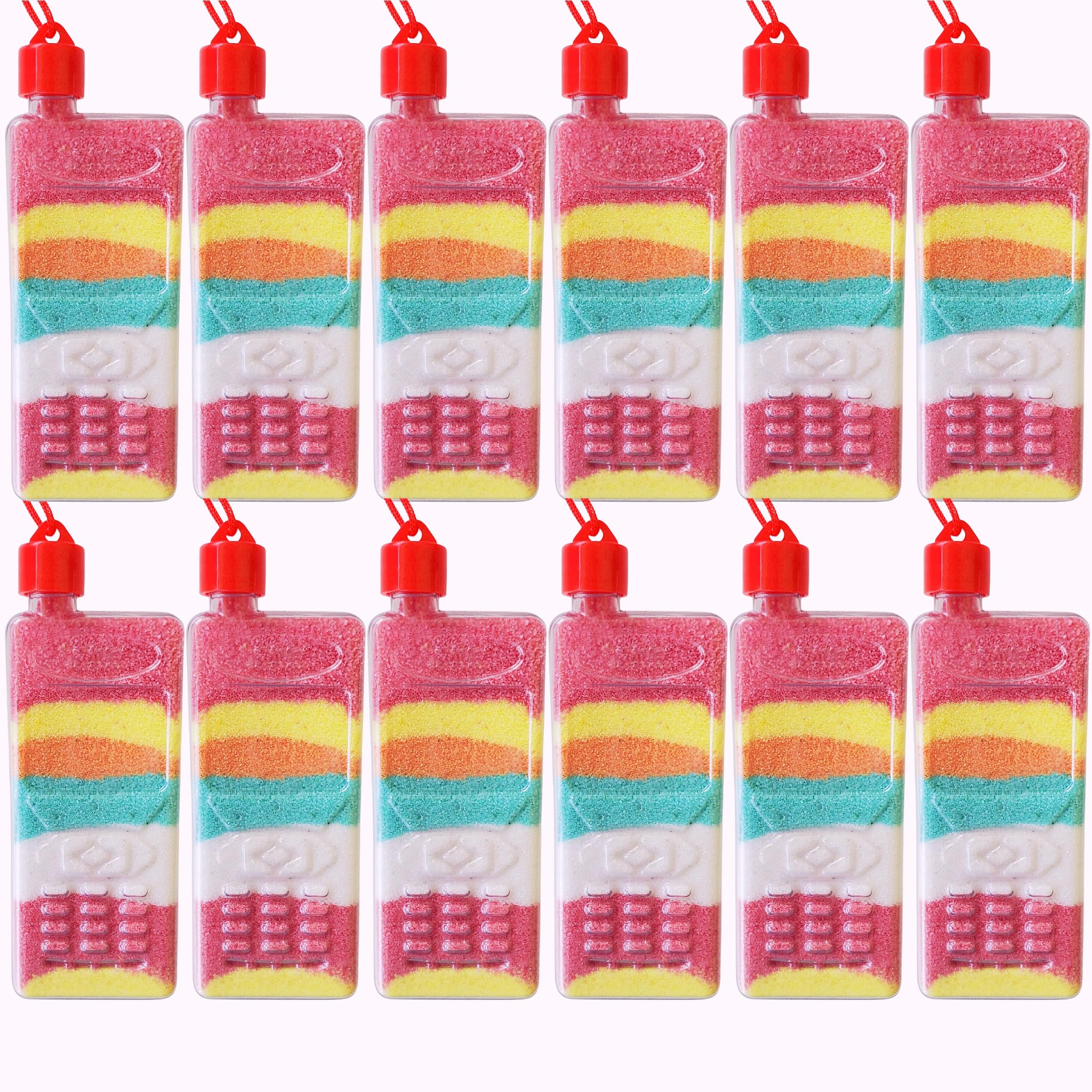 ArtCreativity Cellphone Art Bottle Necklaces, Pack of 12, Sand Art Craft Kit with Shaped Bottles, Craft Party Supplies and Party Favors for Kids -