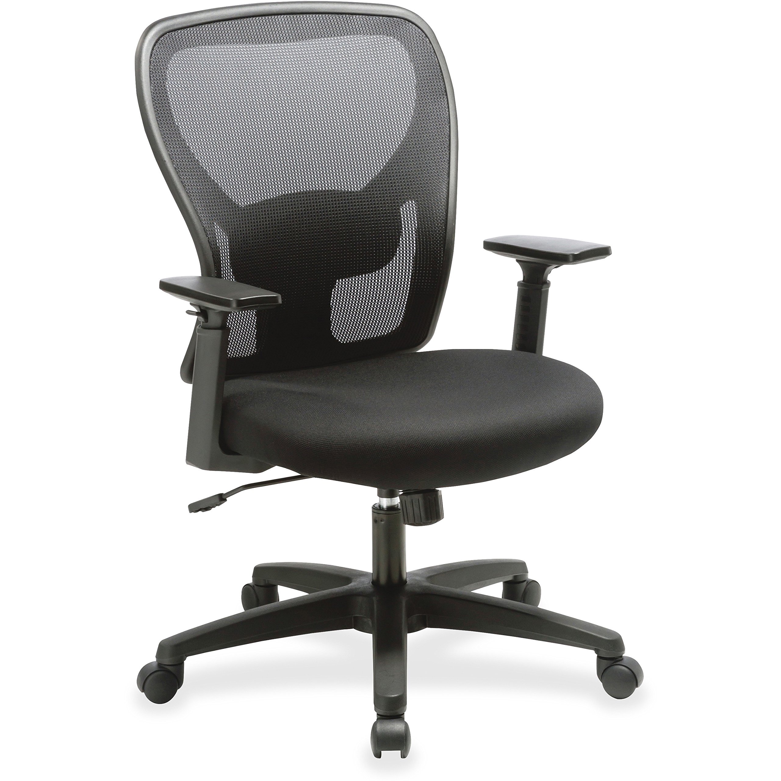 Lorell Soho Task Chair, Mid-Back, Mesh Back with Fabric Seat, Black