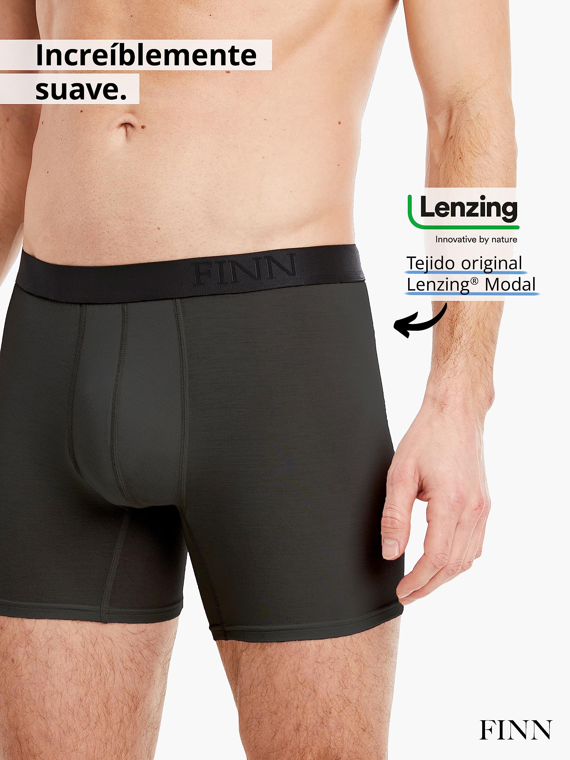 FINN Calzoncillos Hombre Pack de 3 Bóxer Micromodal Transpirables