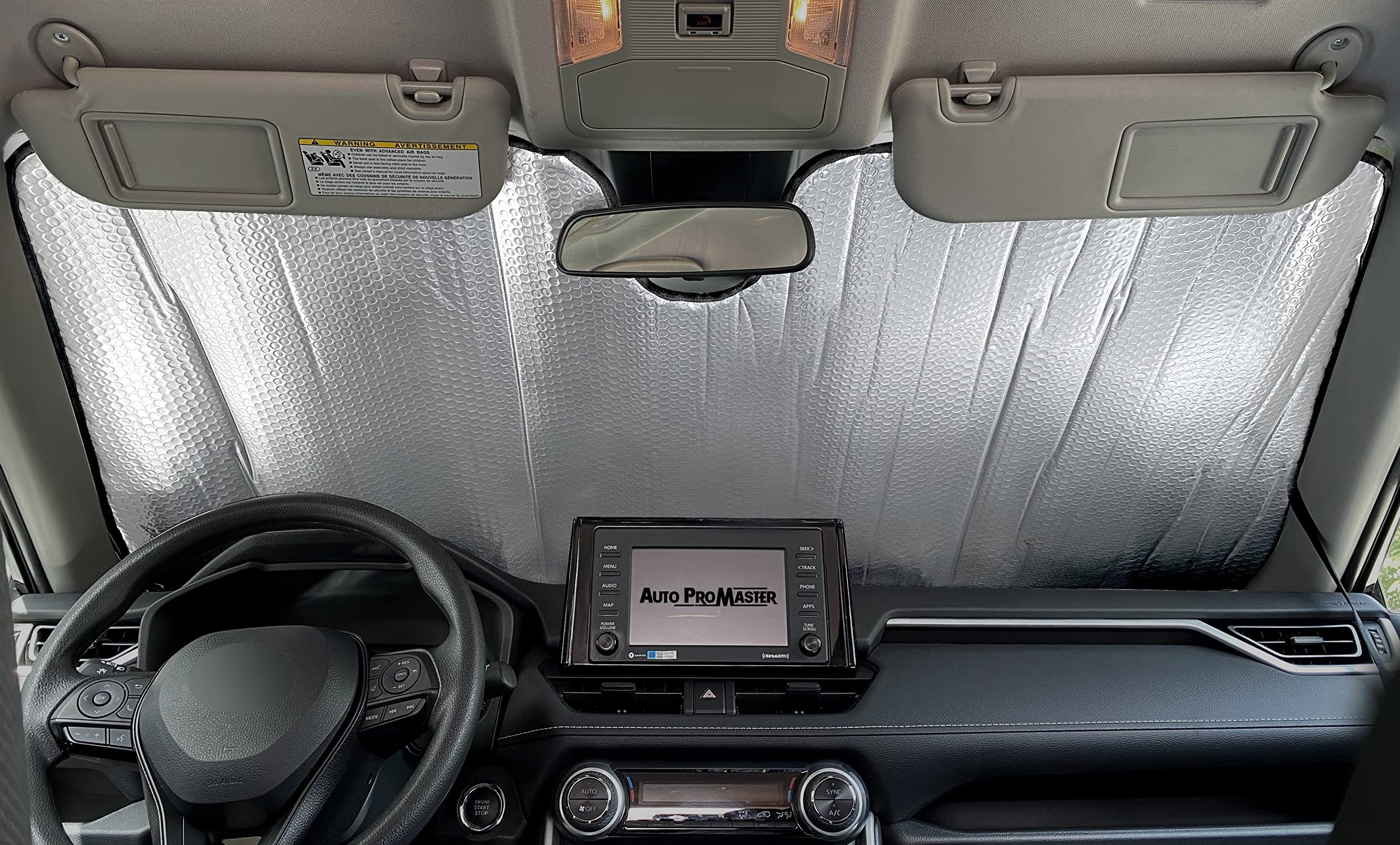 SS-402 - Parasol Para Parabrisas Delantero De Automóvil Compatible Con Ford Ranger (T6) 2018-2021, Protector Solar Estilo Acordeón De Ajuste Personalizado, Juego De 1 Pieza Plateado Y Gris