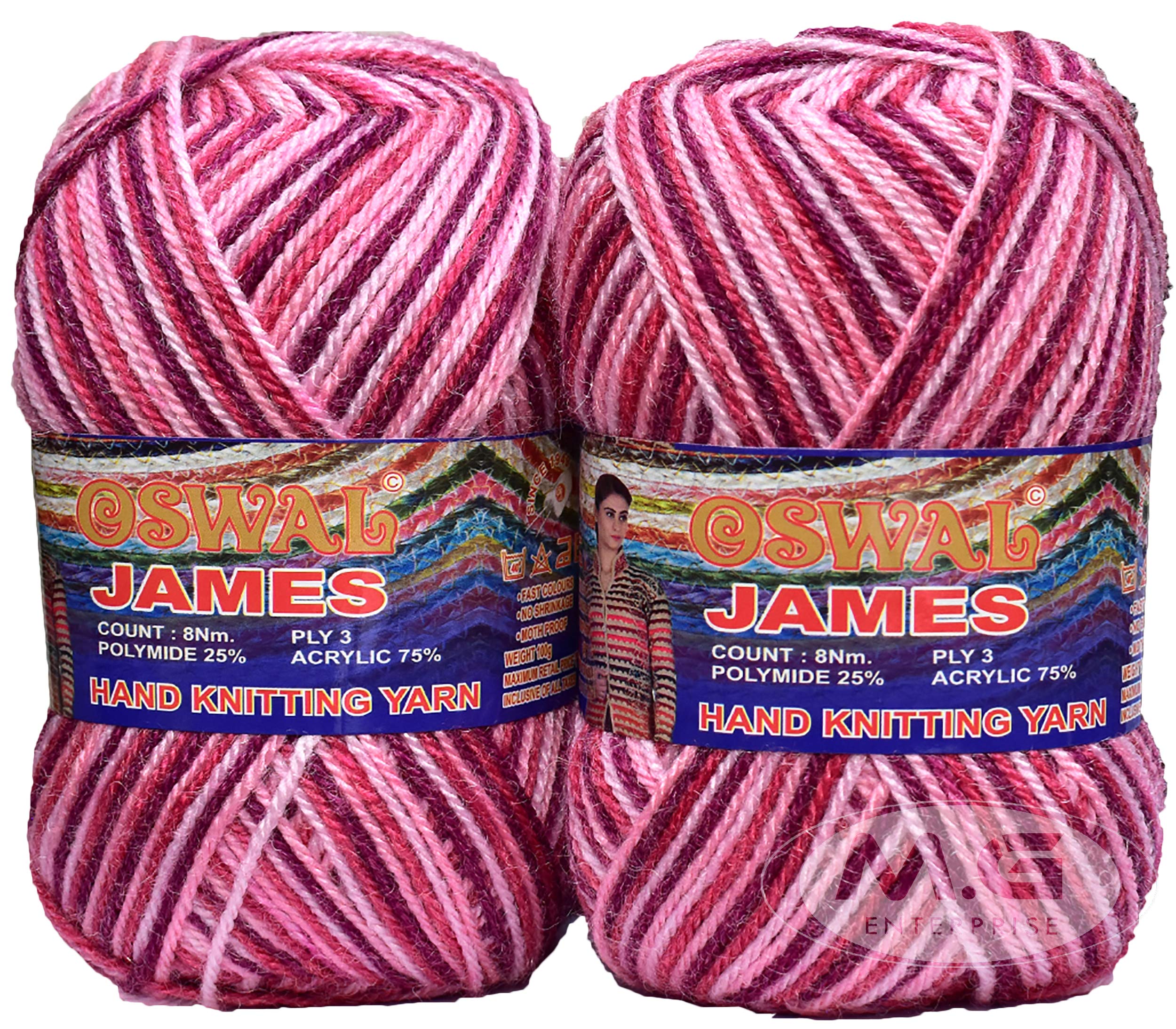 M.G ENTERPRISE Os wal James Knitting Yarn Wool, Strawberry Ball 200 gm Best Used with Knitting Needles, Crochet Needles Wool Yarn for Knitting. by M.G ENTERPRISE Os wal M