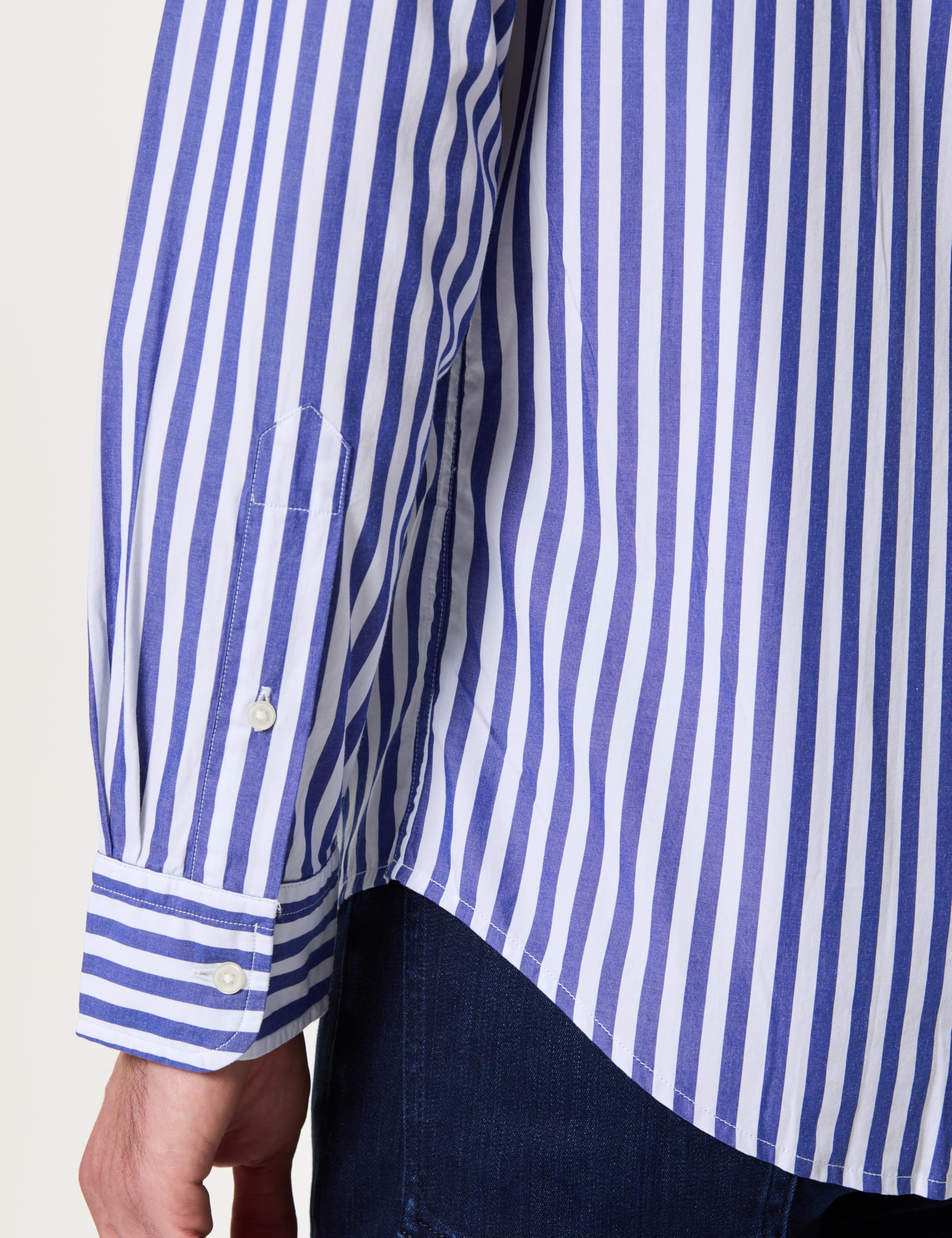 Tommy Hilfiger Chemise Homme Flex Poplin Bold Stripe avec Poche sur la Poitrine
