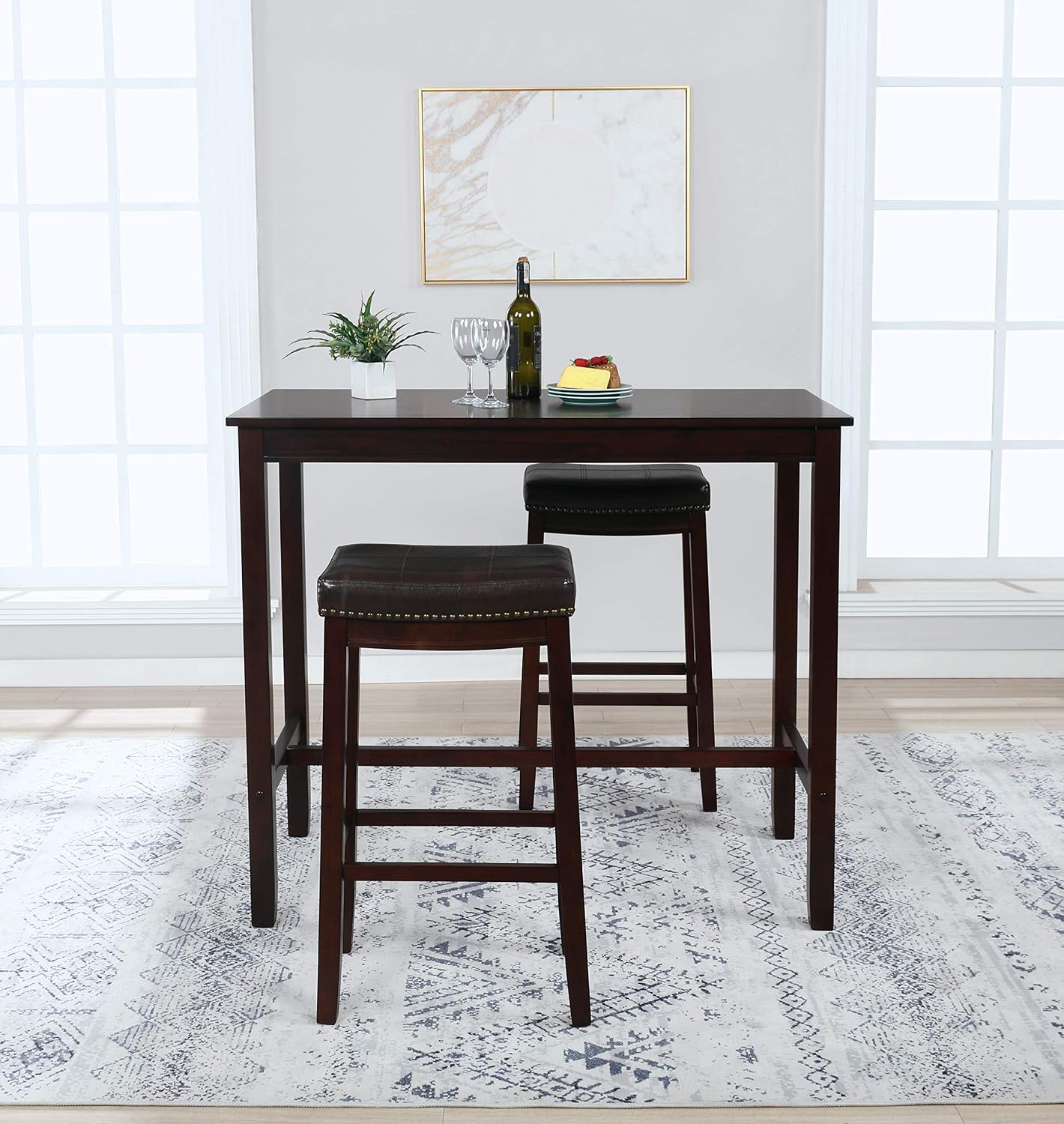 Linon Claridge Walnut 42 inch Height Bar Table