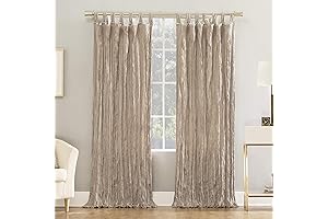 Distressed Velvet Semi-Sheer Curtain Panel, 50" x 95": no. 918