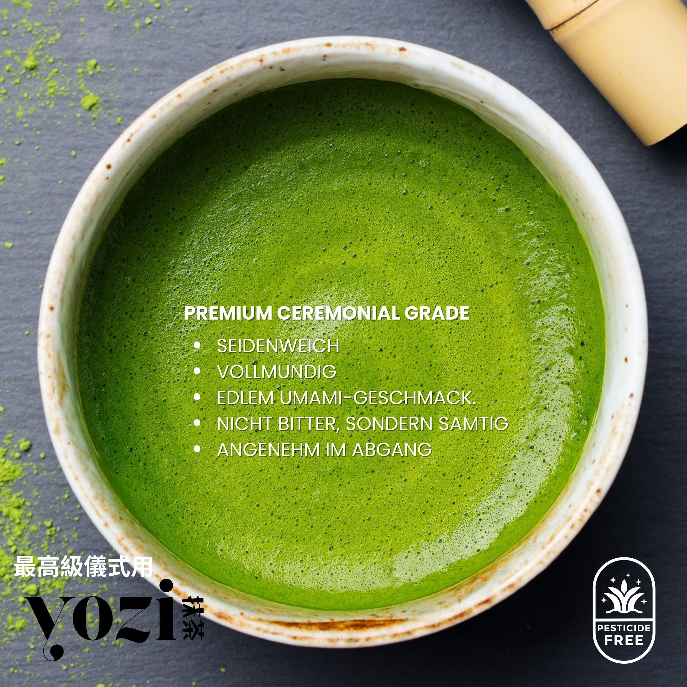 Yozi high ceremonial grade Matcha Pulver | aus Japan - Kagoshima | Pestizidfreier Matcha in höchster Reinheit | Premium Matcha Tee Pulver Single Origin | ersten Ernte (500g Vorratspack)