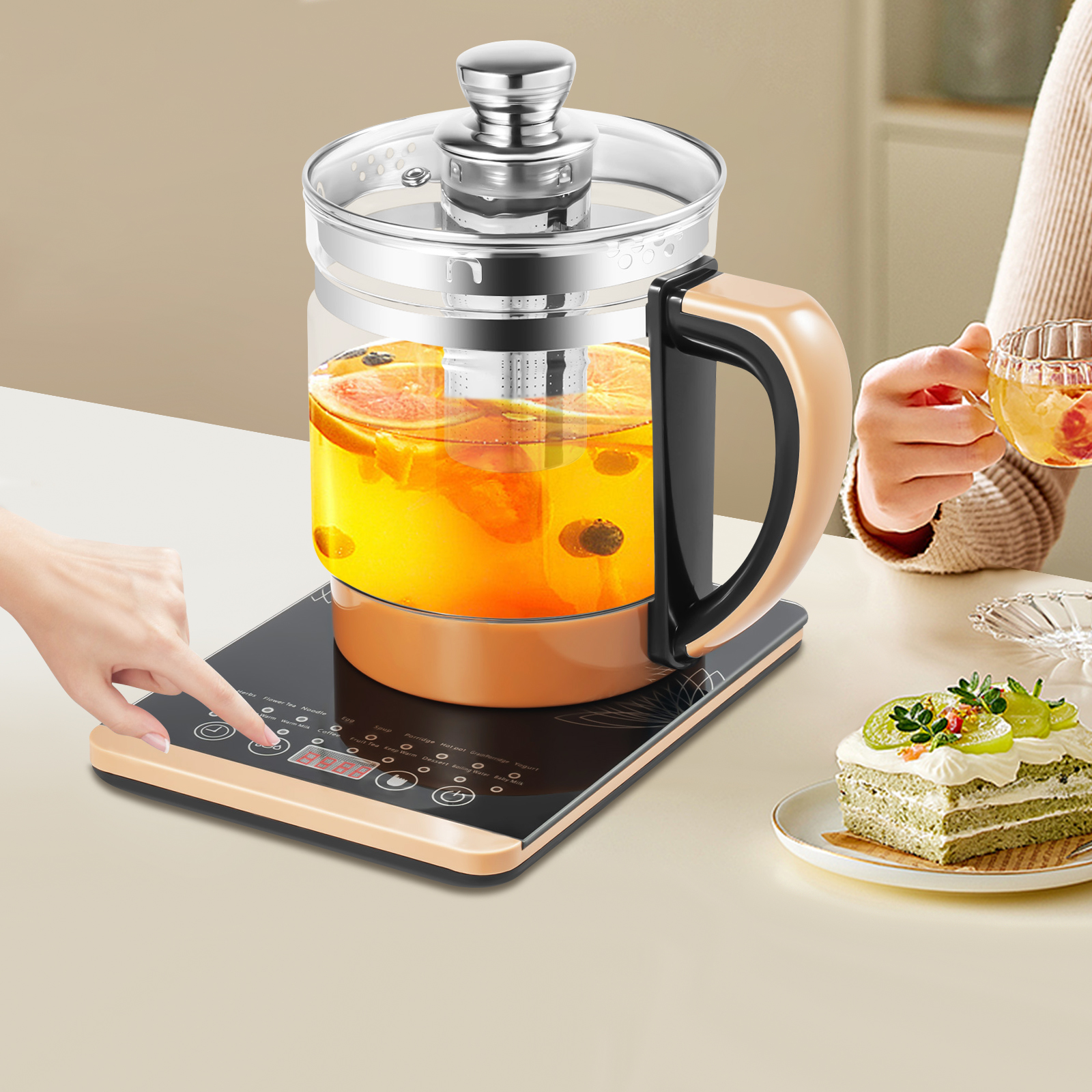 Hervidor eléctrico con infusor de té 1.8L 800W SanBouSi miniatura 7