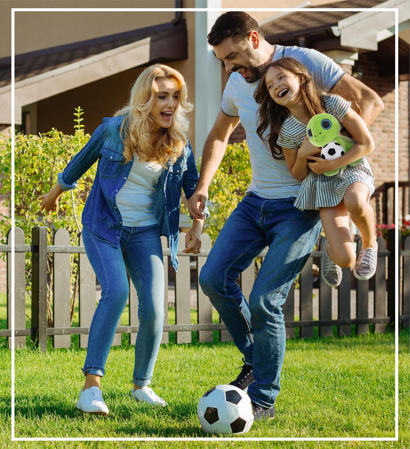 DolliBu Large Green Sea Turtle Stuffed Animal with Soccer Ball Plush - Soft Huggable Turtle, Adorable Playtime Plush Toy, Wildlife Gift, Super Soft Plush Doll Animal Toy for Kids and Adults - 6 Inch