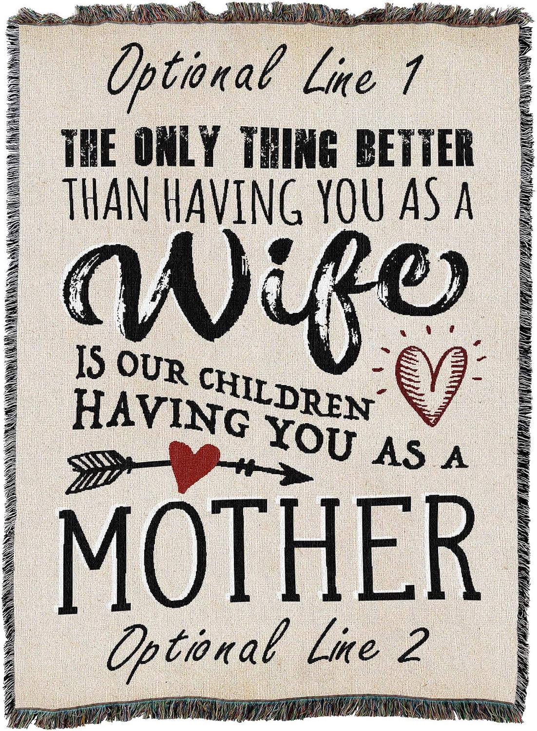 Pure Country Weavers The Only Thing Better Wife Children Mother Blanket - Personalized - Custom Gift Tapestry Throw Woven from Cotton - Made in the USA (72x54)