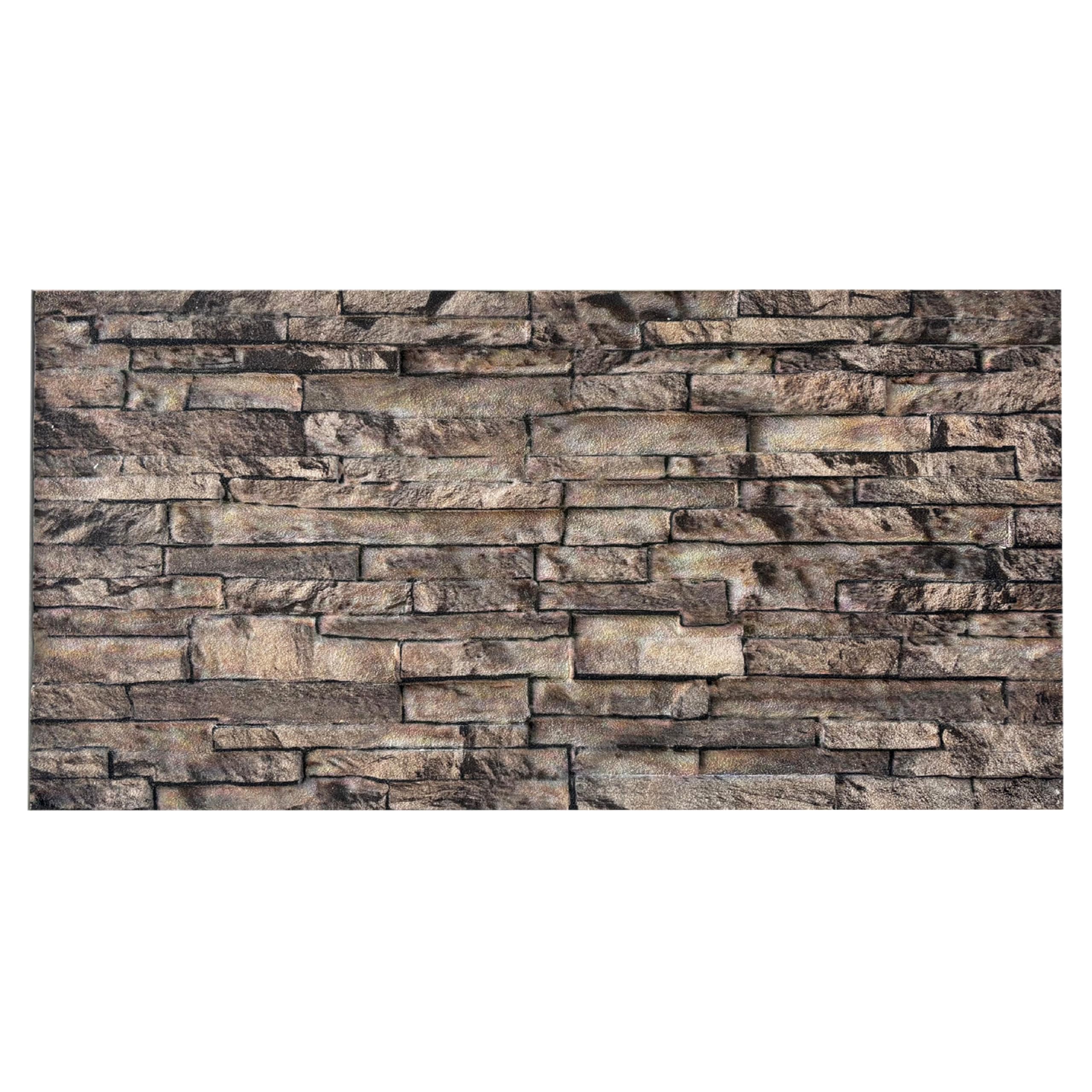 K&B Panels 3D Wall Panel, Slate Effect Styrofoam Wall Panelling Kit, Lightweight,Easy to Install, Dual Insulation to Reduce Acoustic Noise, Indoor & Outdoor (Slate Rustic Brown) (1 Panel)