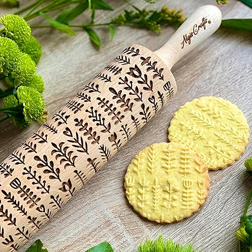 Miniatura 9 de Embossing Rolling Pin SPRING FLOWERS with 16 different spring flowers by Algis Crafts